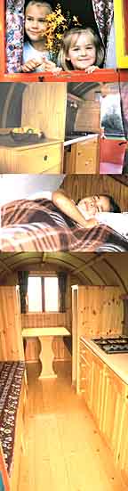 at home in an irish horse drawn caravan