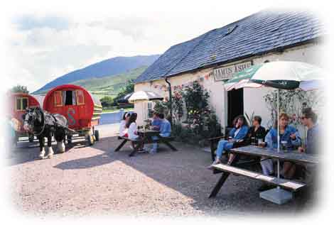 Outside an Irish pub
